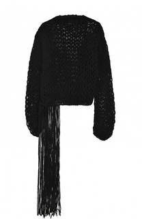 Шерстяной пуловер фактурной вязки с бахромой Isabel Benenato