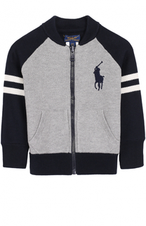 Хлопковый кардиган на молнии с логотипом бренда Polo Ralph Lauren