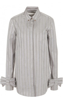 Хлопковая блуза в полоску с бантами на рукавах Victoria by Victoria Beckham