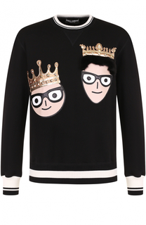 Хлопковый свитшот с отделкой Dolce &amp; Gabbana
