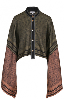 Шелковая блуза свободного кроя с расклешенными рукавами Loewe