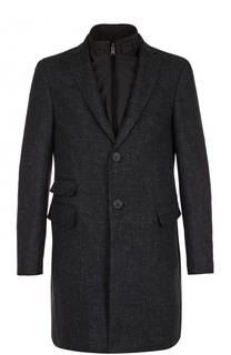 Однобортное пальто из смеси шерсти и шелка со льном с подстежкой Pal Zileri