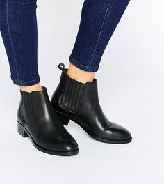 Кожаные ботинки челси для широкой стопы ASOS ABOUT TIME - Черный