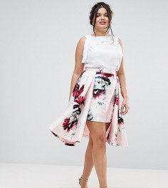 Асимметричная юбка миди с цветочным принтом Coast Plus Toulouse - Розовый