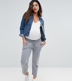 Джоггеры с широкими штанинами и ступенчатой кромкой ASOS Maternity - Серый