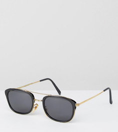 Квадратные черные очки-авиаторы Reclaimed Vintage эксклюзивно для ASOS - Черный