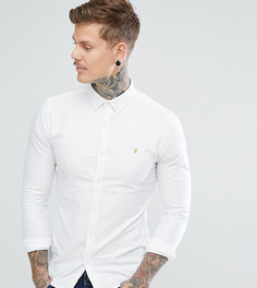 Белая приталенная оксфордская рубашка на пуговицах Farah - Белый