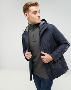 Пальто с капюшоном и скрытой планкой Esprit - Темно-синий