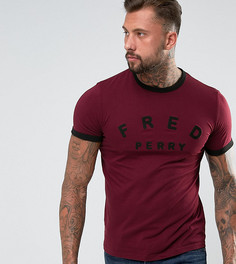 Фиолетовая футболка с круглым вырезом и вышивкой Fred Perry - Фиолетовый