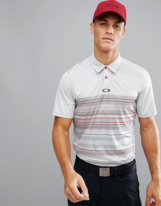 Серая/красная футболка-поло классического кроя с полосками Oakley Golf - Серый