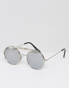 Серебристые круглые солнцезащитные очки Spitfire Lennon - Серебряный