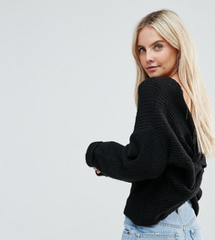 Джемпер крупной вязки с перекрутом на спине ASOS PETITE - Черный