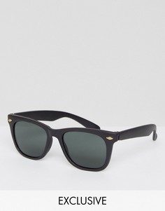 Квадратные черные солнцезащитные очки Reclaimed Vintage Inspired - Черный