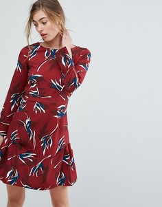 Короткое приталенное платье с принтом Closet - Мульти