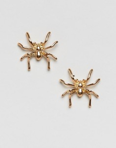 Серьги-гвоздики в виде пауков DesignB London Halloween - Серебряный