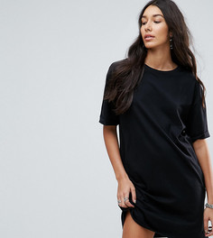 Платье-футболка с отворотами на рукавах ASOS TALL - Черный