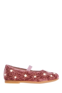 Бархатные балетки Cosmic Pearl Baby Aquazzura Children
