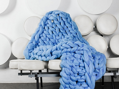 Плед zefir (zefir) синий 100.0x150.0 см.