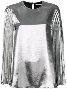блузка из ламе с плиссированными рукавами Christopher Kane