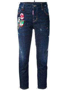 укороченные джинсы с нашивками Good Girl Dsquared2