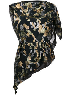 блузка с люрексом и драпировкой  Peter Pilotto