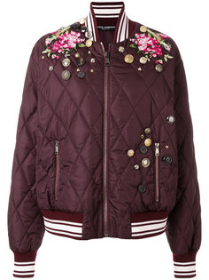 куртка-бомбер с вышивкой  Dolce & Gabbana