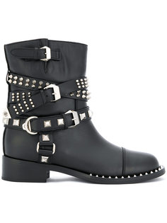 buckle strap studded boots Philipp Plein