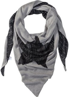 Двухсторонний треугольный шарф (серый/черный) Bonprix