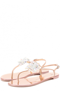 Кожаные сандалии Letizia с кристаллами Giuseppe Zanotti Design