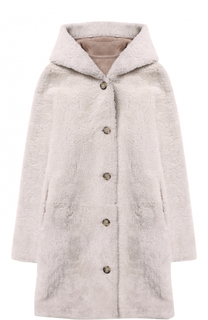 Дубленка с капюшоном Yves Salomon Enfant