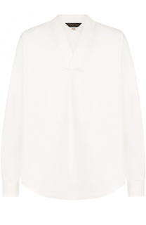 Хлопковая рубашка с V-образным вырезом Zegna Couture