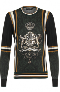 Джемпер тонкой вязки из смеси кашемира и шелка с шерстью Dolce &amp; Gabbana