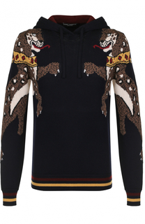 Шерстяное худи с принтом Dolce &amp; Gabbana