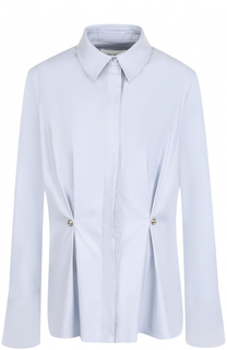 Приталенная хлопковая блуза с защипами Carven