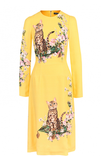 Приталенное платье-миди с принтом Dolce &amp; Gabbana