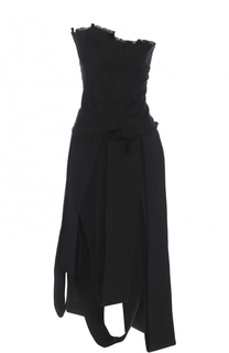 Джинсовое платье-бюстье асимметричного кроя Isabel Benenato