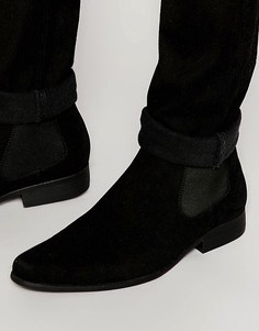 Черные ботинки челси из искусственной замши ASOS - Черный