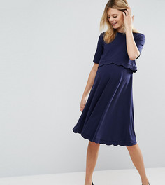 Платье для беременных и кормящих мам с короткими рукавами ASOS Maternity - Синий