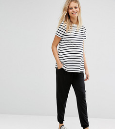 Трикотажные брюки-галифе для беременных со шнурком ASOS Maternity - Черный