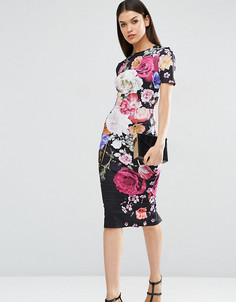 Платье-футболка с цветочным принтом ASOS TALL - Мульти