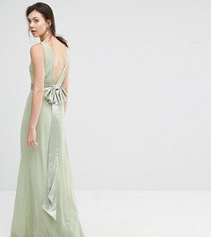 Платье макси с бантом TFNC Tall Wedding - Зеленый