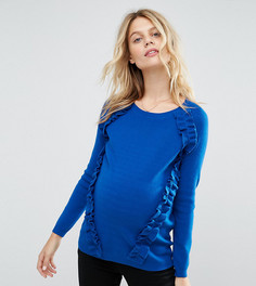 Джемпер с рукавами реглан и оборками для беременных ASOS Maternity - Синий