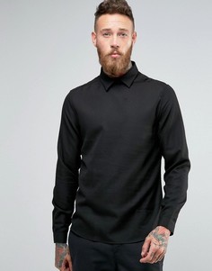 Рубашка узкого кроя без застежки Hoxton Shirt Company - Черный