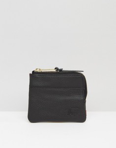 Кожаный бумажник на молнии Herschel Supply Co Johnny - Черный