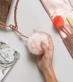 Подвеска для сумки с дизайном кошки и помпоном Skinnydip - Мульти