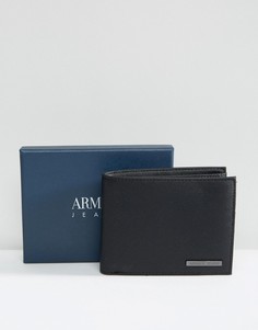 Черный сафьяновый бумажник Armani Jeans - Черный