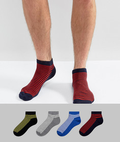 Набор из 4 пар спортивных носков с полосами Jack & Jones - Мульти