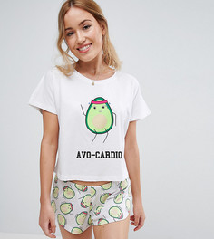 Пижамный комплект с футболкой и шортами ASOS PETITE - Мульти