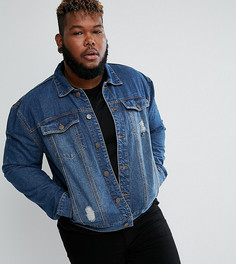 Синяя джинсовая куртка с выбеленным эффектом Duke PLUS - Синий