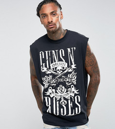 Черная оверсайз-футболка без рукавов с принтом Guns N Roses Reclaimed Vintage Inspired - Черный